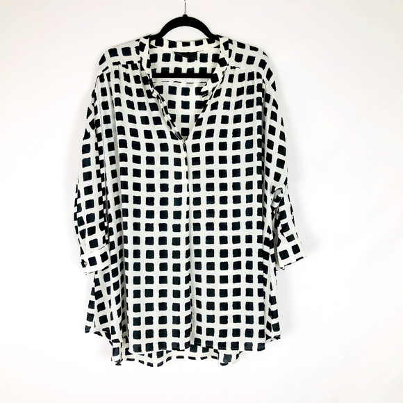 Lane Bryant Tops - Lane Bryant Flowy Checkered Blouse Plus Sz